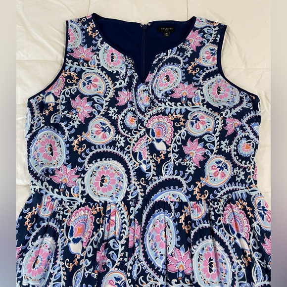 Talbots 8P Blue & Pink Paisley Maxi Dress - Picture 2 of 9